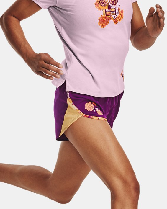 Shorts UA Fly-By Elite Day Of The Dead para Mujer, Purple, pdpMainDesktop image number 2